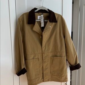 TNA Vintage Topaz Tan Jacket with Brown Collar